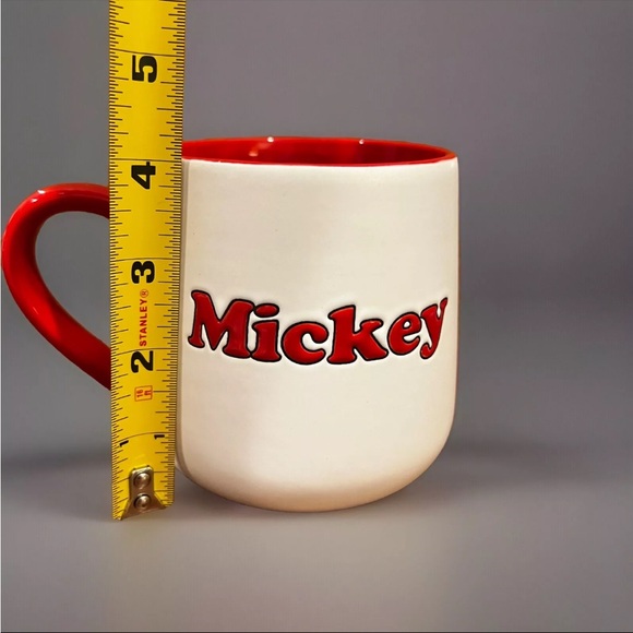 Mickey Disney Coffee Mug White/Red Interior NEW - Picture 3 of 4
